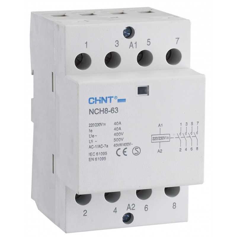 Contactor modular 230Vac 40A, 16KW AC1, 4NA