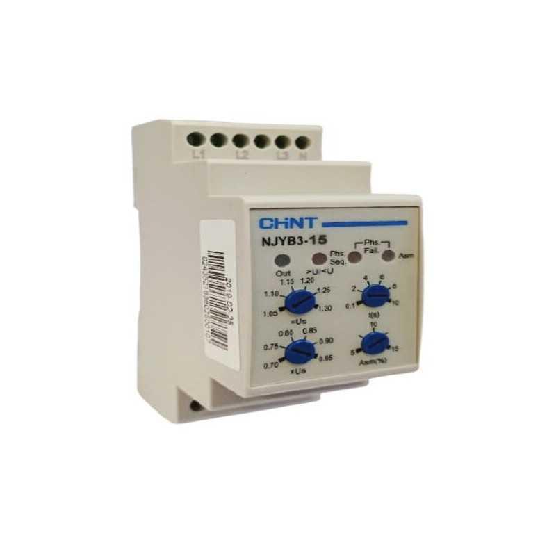 Rele asimetria 3F+N 380/220V falla fase, S/B voltaje, secuen