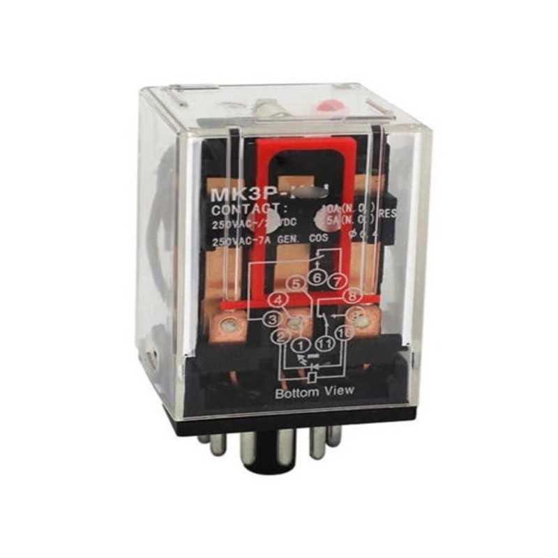 Rele undecal MK-3P, bob 24Vdc,3NA/3NC,10A, c/indicador mecan