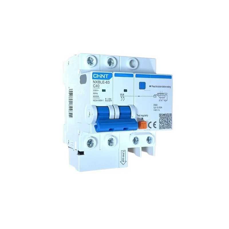 Interruptor RCBO 25A, 2P+diferencial 30mA, curva C, 6KA