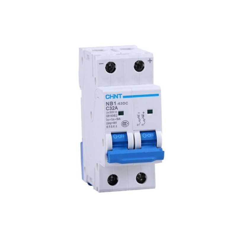 Interruptor Automático DC 2Px40A 500VDC, Curva C, NB1-63DC-2P-C40