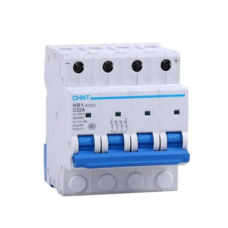 Interruptor Automático DC 2Px25A 1000VDC, Curva C, NB1-63DC-4P-C10