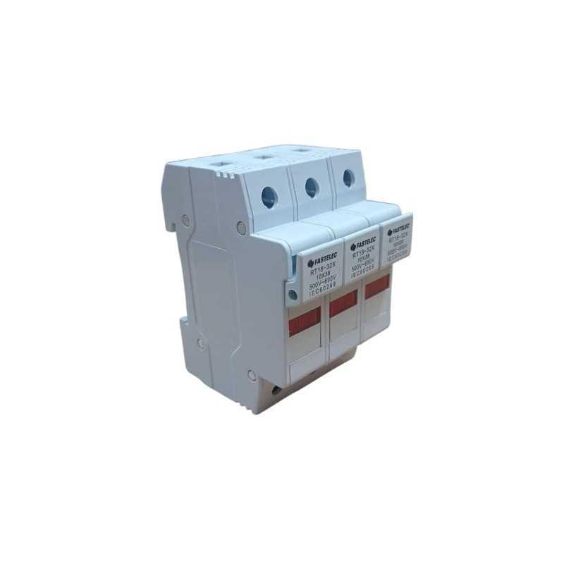 Seccionador fusible 3P Ø10x38mm 500V