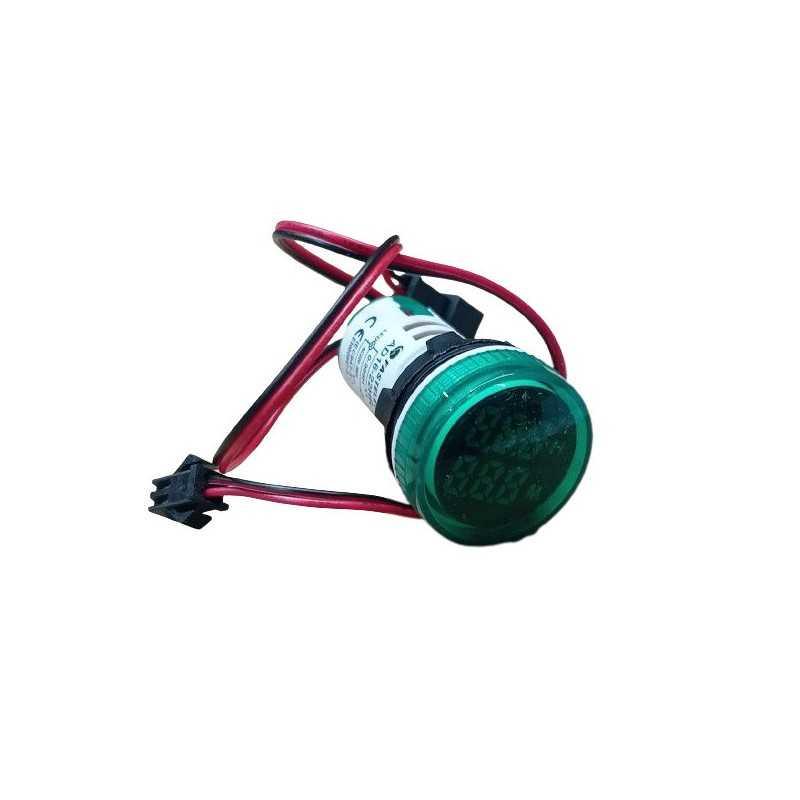 Horómetro LED ø22mm0-999Hr, 220V Verde