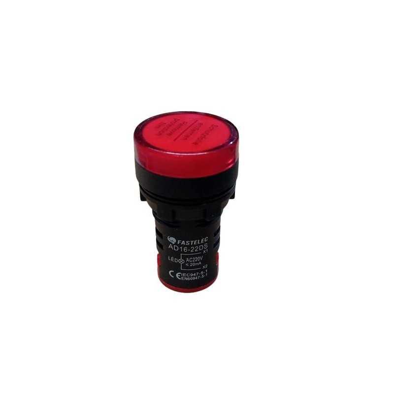 Piloto LED Compacto IP65 Ø22mm Económica 220Vac/dc Rojo