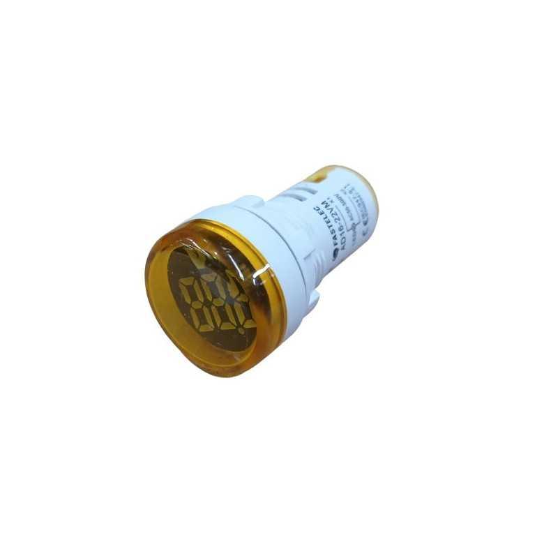 Voltimetro LED ø22mm 50-500VAC, Amarillo