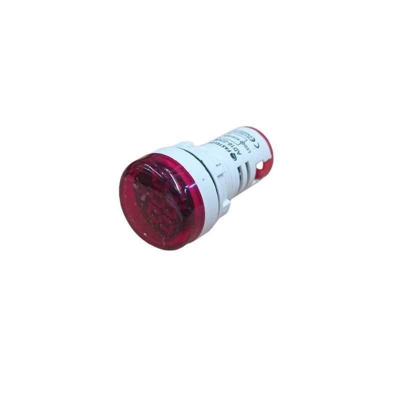 Voltimetro LED ø22mm 50-500VAC, Rojo