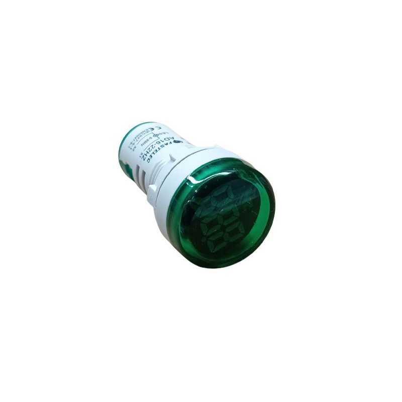 Frecuencimetro LED ø22mm / 0 -99Hz, 50-500VAC, Verde