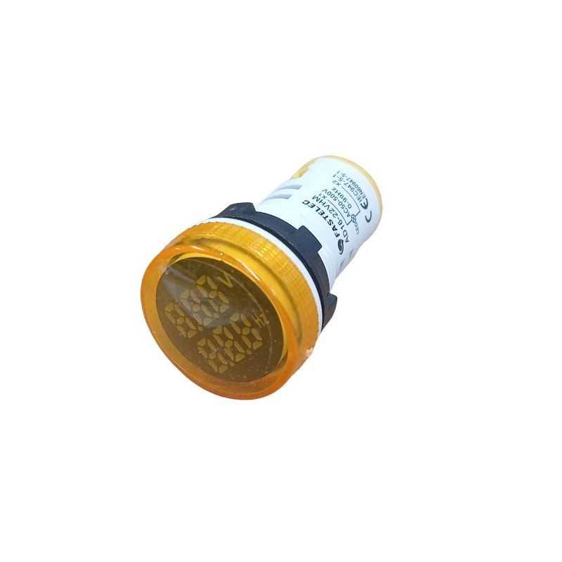Voltimetro / frecuencimetro LED Amari. ø22mm 100A 50-500VAC