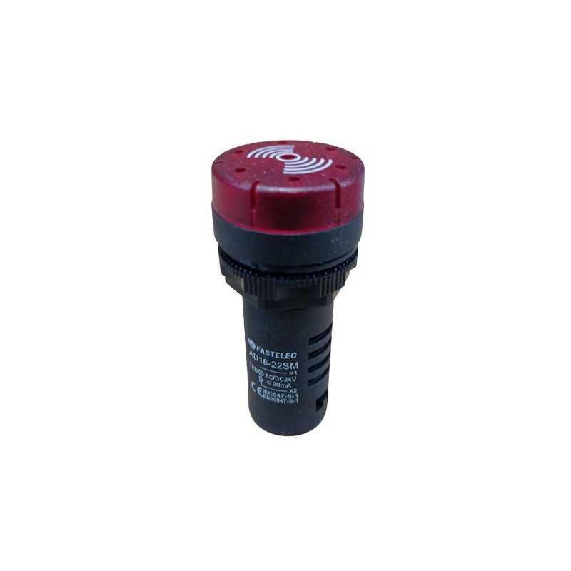Bocina compacta, luz/sonido intermit Ø22mm, 24Vac/dc, rojo