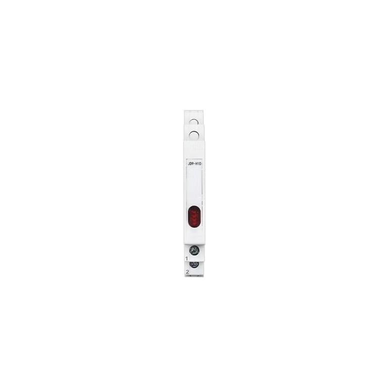 Piloto DIN, 230V 9mm ancho 1/2 din rojo