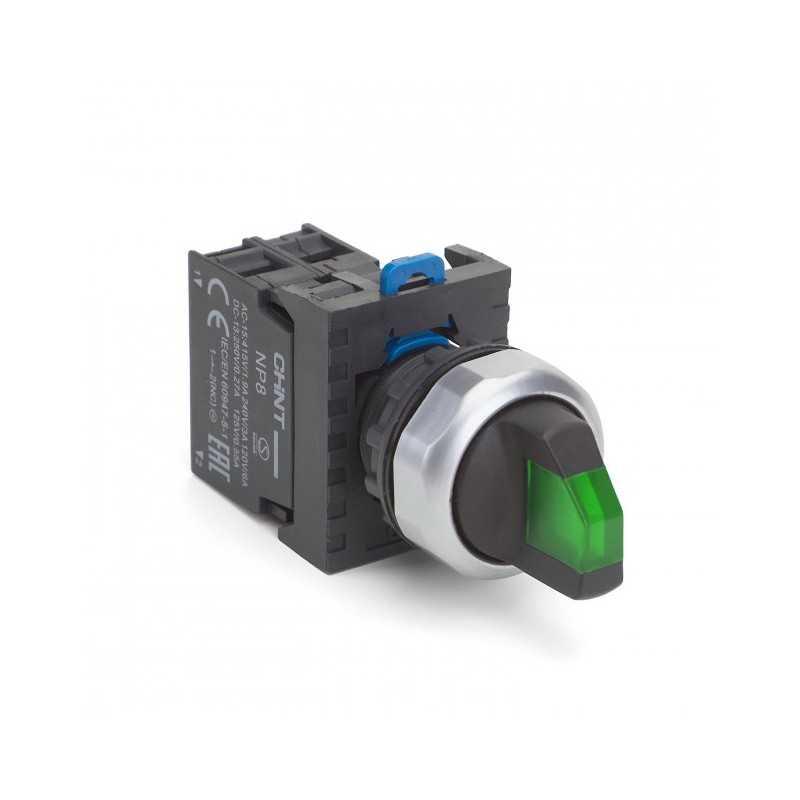 Selector luminoso verde 2 posiciones fijas AC110V-230V