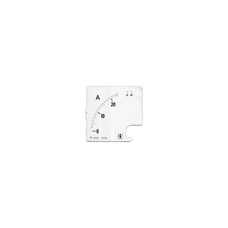 Escala AC p/ Amp., 72x72mm, 0-300A
