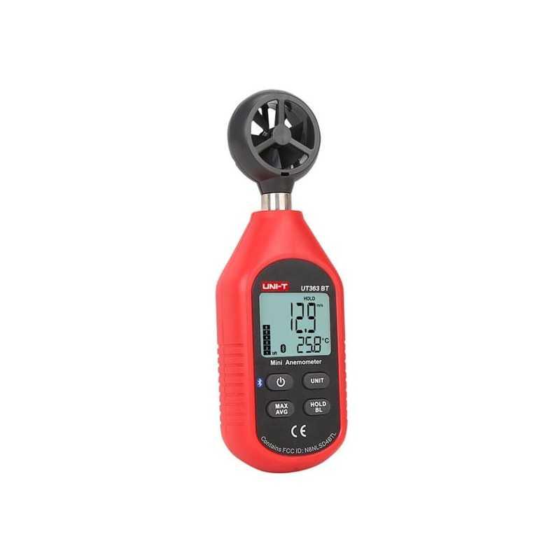 Anemometro y termometro c/Bluetooth, 0-45m/s y -10 a 50°C