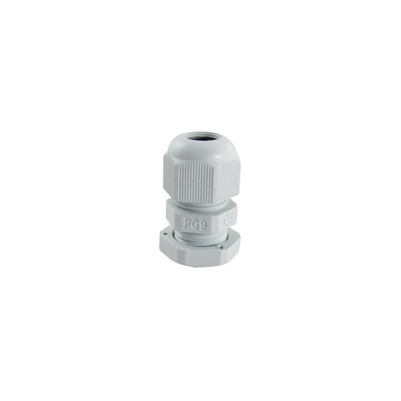 Prensaestopa pvc PG9 c/ tuerca p/ cable Ø4-8mm, IP68