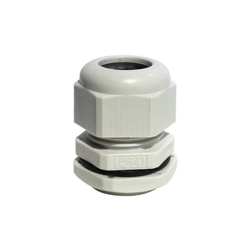 Prensaestopa pvc PG21 c/ tuerca p/ cable Ø13-18mm, IP68
