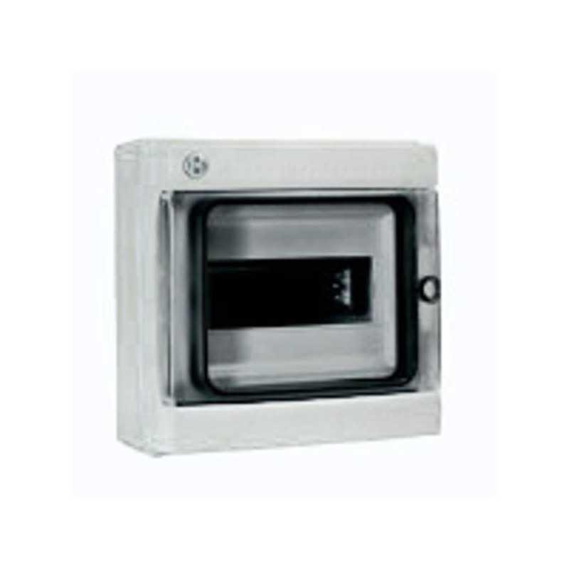 Caja policarbonato IP65 08 modulos pta transparente, Italia