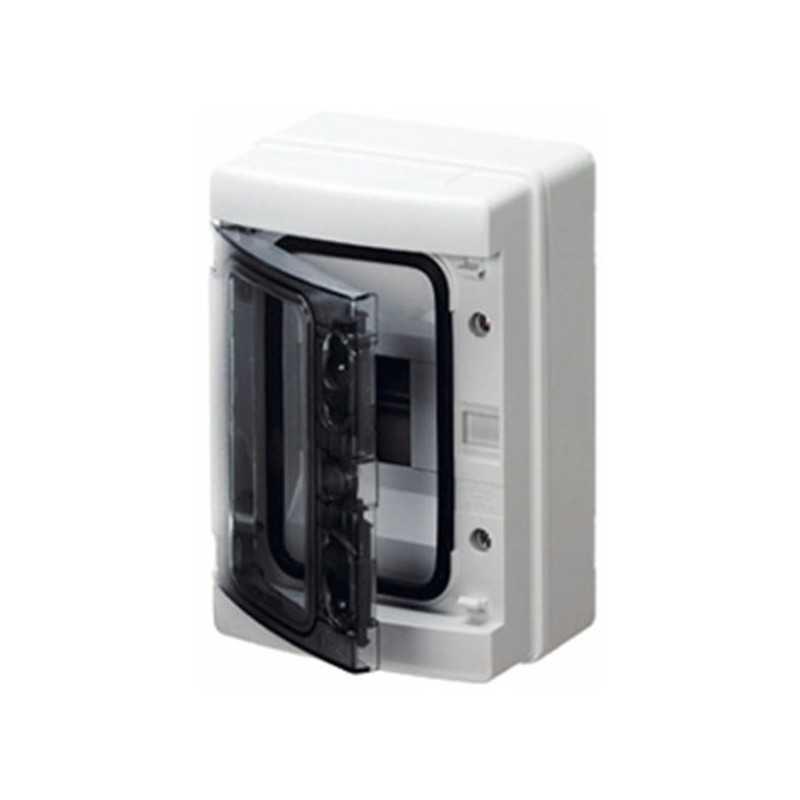 Caja policarbonato IP65 12 modulos pta transparente, Italia