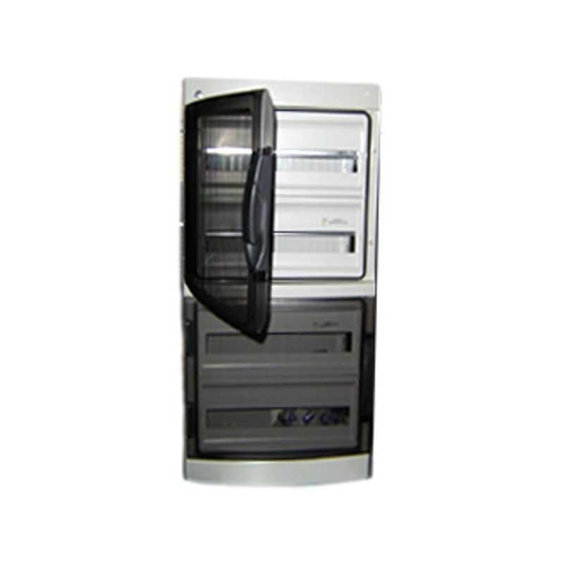 Caja policarbonato IP65, 72 (18x4) modulos, puerta transp.