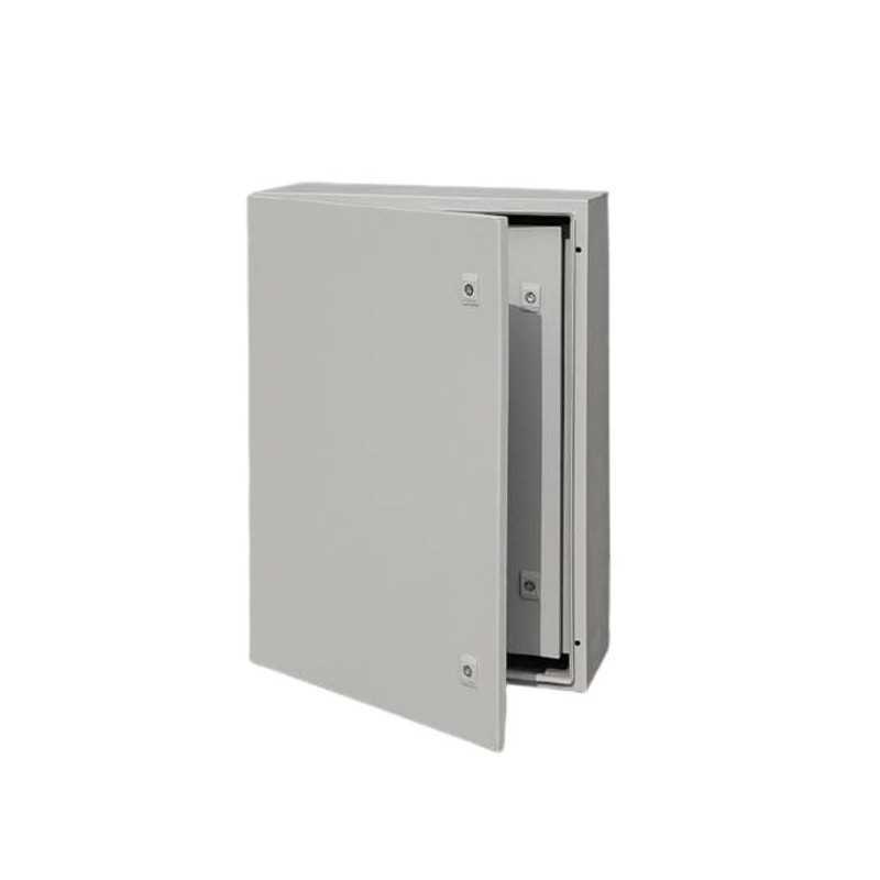Caja metal 1000x800x300mm RAL7035, cubre eq y placa naranja
