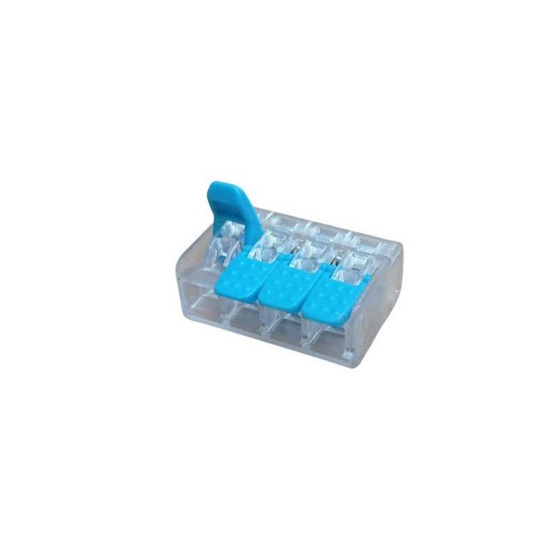Conector de 1 polo 4 salidas salidas azul/blanco