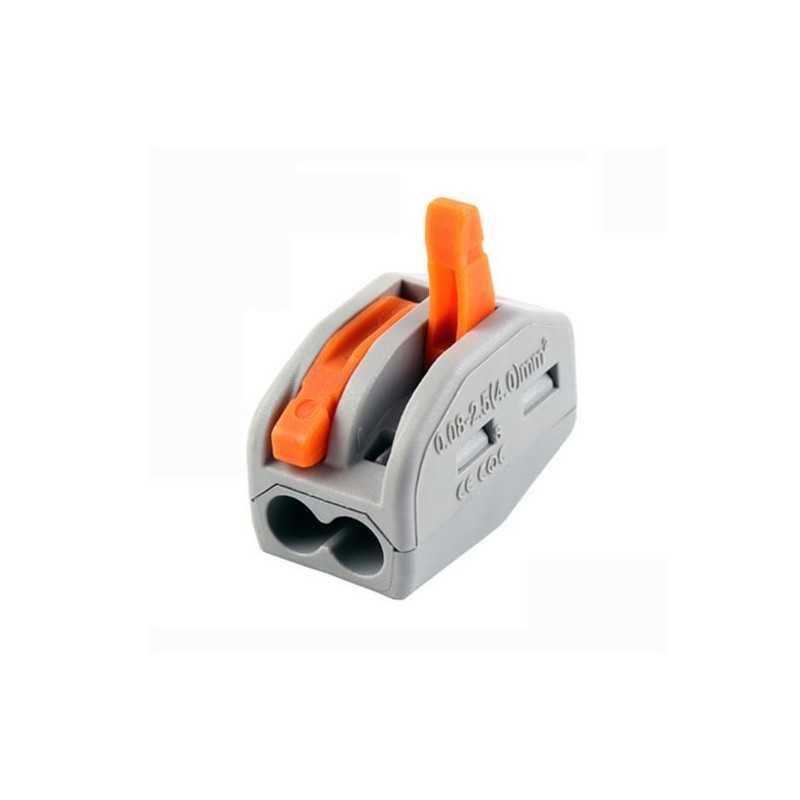 Conector rapido de 1 polo 2 salidas salidas naranjo/gris