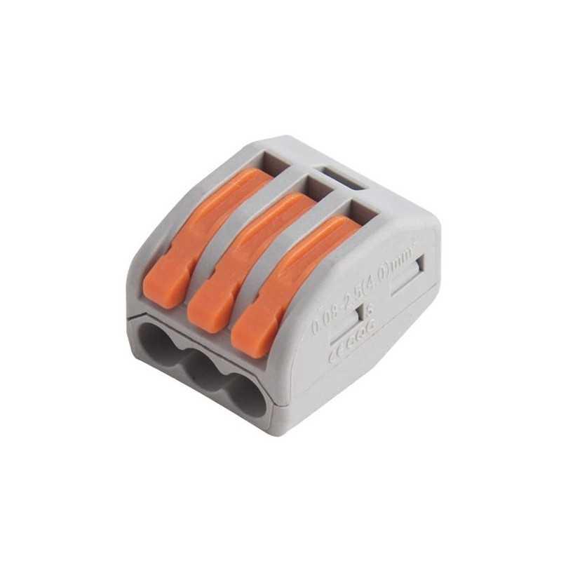 Conector rapido de 1 polo 3 salidas naranjo/gris
