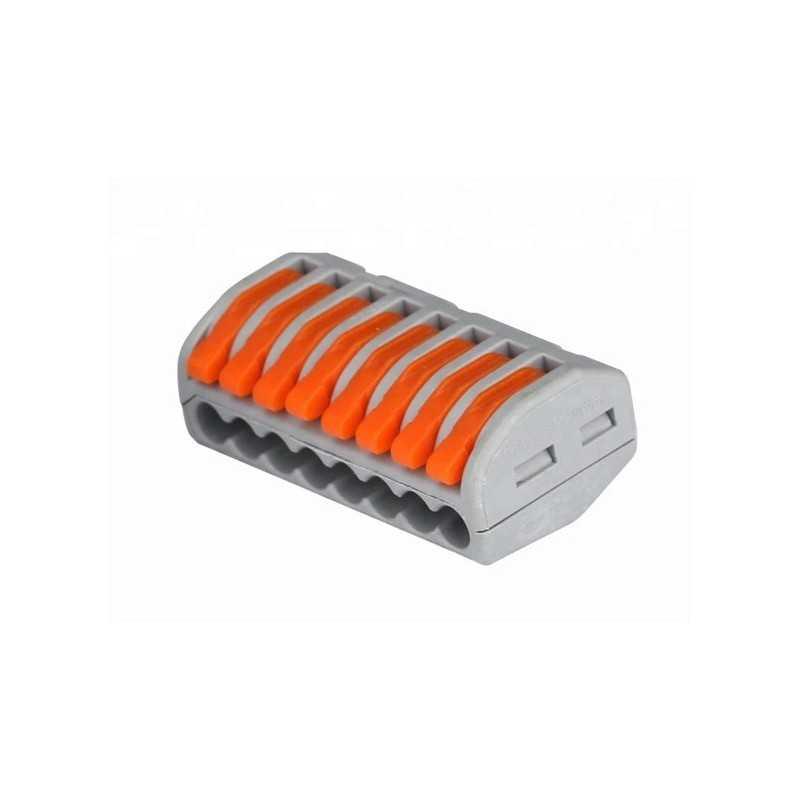 Conector rapido de 1 polo 8 salidas naranjo/gris