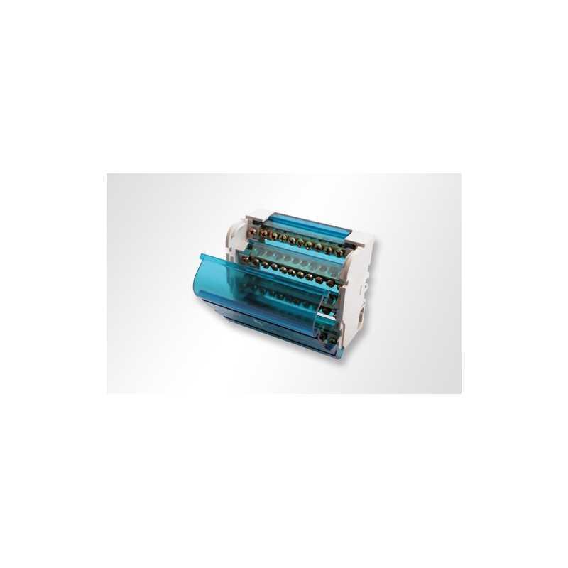Repartidor tetrapolar 4p 15 salidas, 125A montaje riel DIN