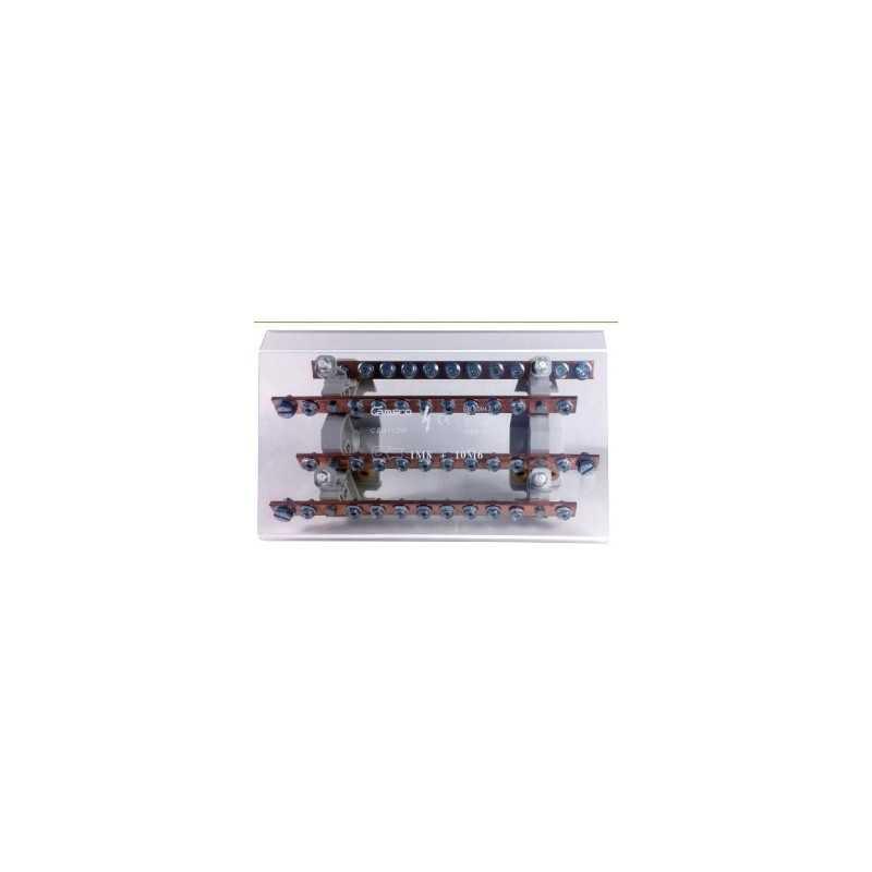Repartidor 4P 10 salidas, 400A 500Vac 20kA placa