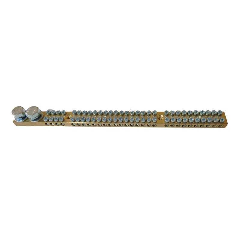 Regleta laton doble 2M10+2x30M5, L=273mm 180A 16mm² max.