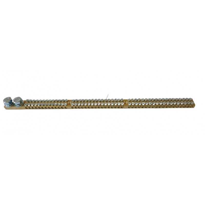 Regleta laton doble 2M10+2x48M5, L=400mm 180A 16mm² max.