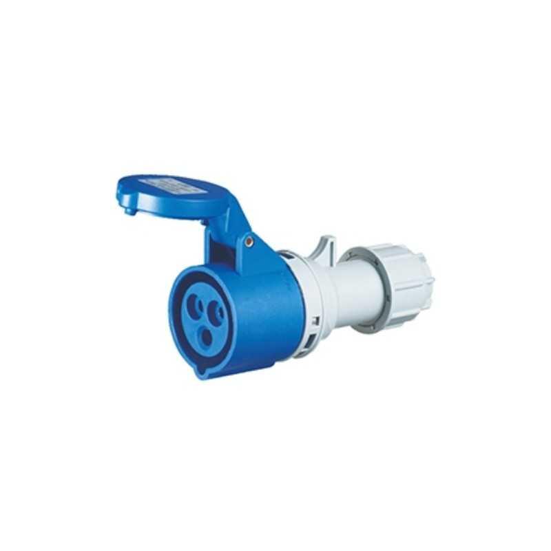 Enchufe Hembra, volante, 2P+T, 16A, IP44