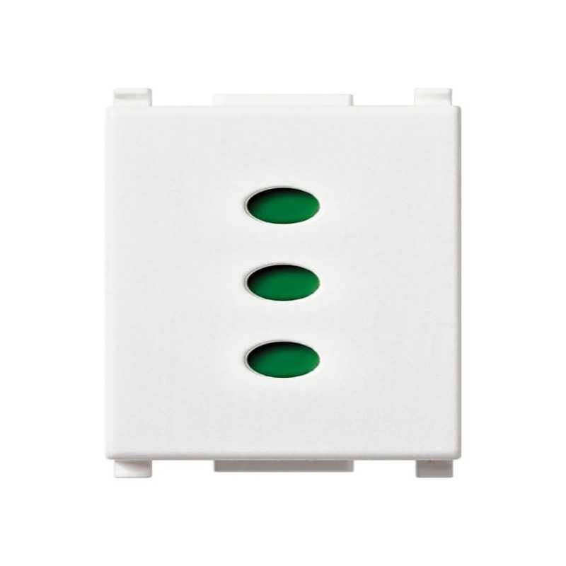 Modulo enchufe hembra 2P+T 10, 250V blanco